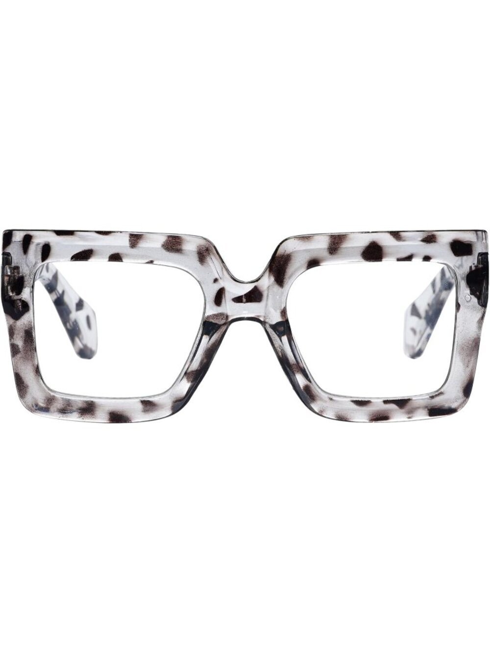 Women's White Oversized Square Big Frame Computer Eyewear Thick Fashion Glasses
